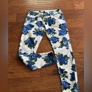 Metaphor Blue Floral‎ Skinny Pants